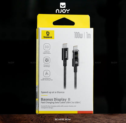 Dây Cáp Sạc Baseus 100W Type C To C Đèn Led Báo Công Suất Sạc Cho Điện Thoại iPhone iPad Macbook