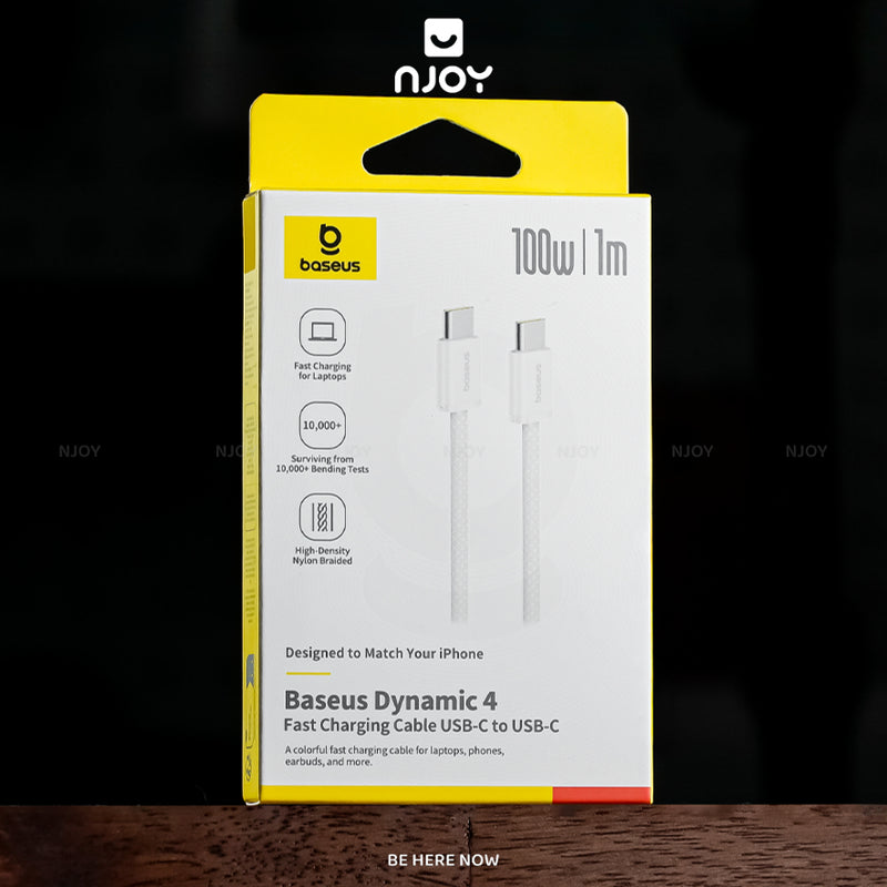 Dây Cáp Sạc Baseus PD 100W Type C To Type C Bện Nylon Cho Điện Thoại iPhone Laptop Macbook iPad