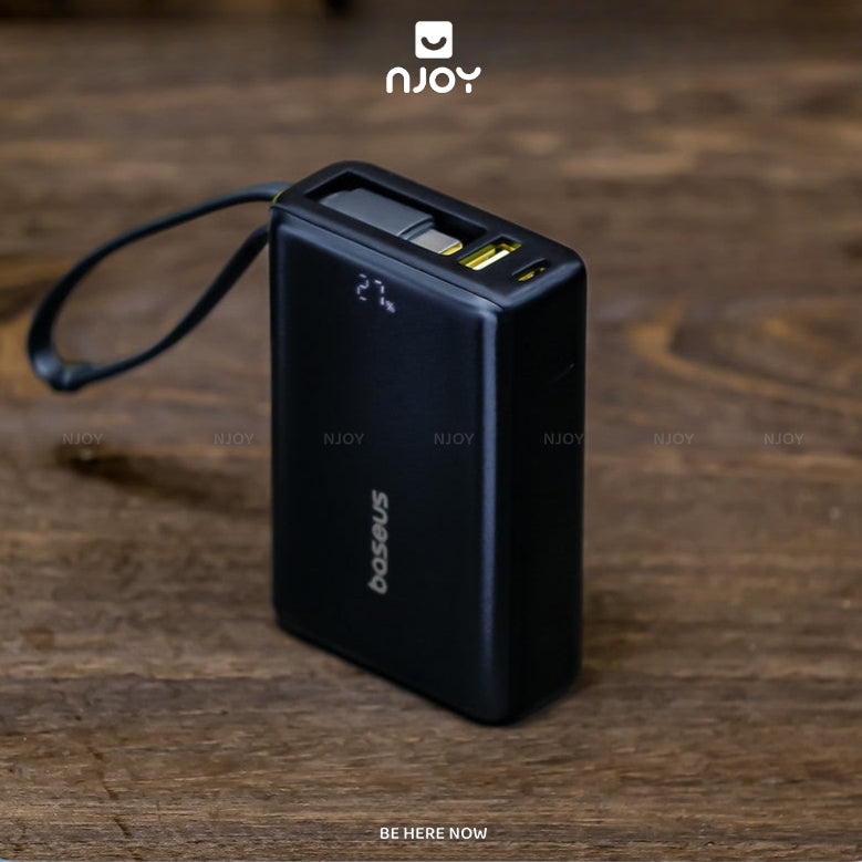 Sạc Dự Phòng Baseus 10000mAh Tích Hợp Cáp Type C QC PD 45W Cho Điện Thoại iPhone 17 Pro Max 15 14 13