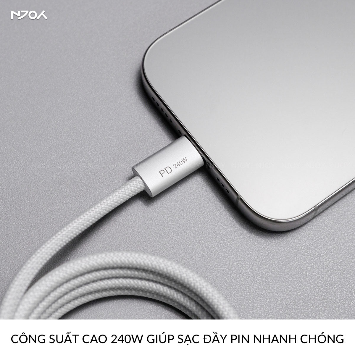 Cáp Sạc Nhanh Đa Năng 3 Trong 1 240W Type C Dây Nylon Cho iPhone MacBook iPad AirPods