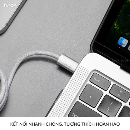 Cáp Sạc Nhanh Đa Năng 3 Trong 1 240W Type C Dây Nylon Cho iPhone MacBook iPad AirPods