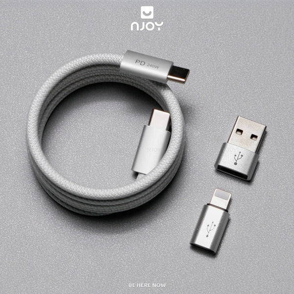 Cáp Sạc Nhanh Đa Năng 3 Trong 1 240W Type C Dây Nylon Cho iPhone MacBook iPad AirPods