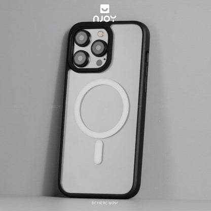 Ốp Trong Suốt Likgus Viền Màu Hỗ Trợ Sạc Không Dây Từ Tính Cho iPhone 16 Pro Max 15 14 13 12