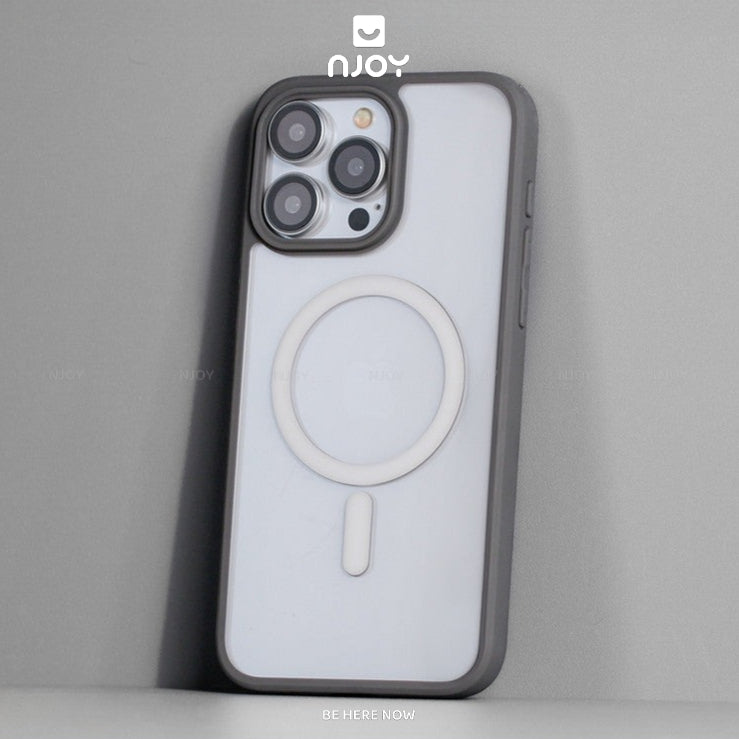 Ốp Trong Suốt Likgus Viền Màu Hỗ Trợ Sạc Không Dây Từ Tính Cho iPhone 16 Pro Max 15 14 13 12