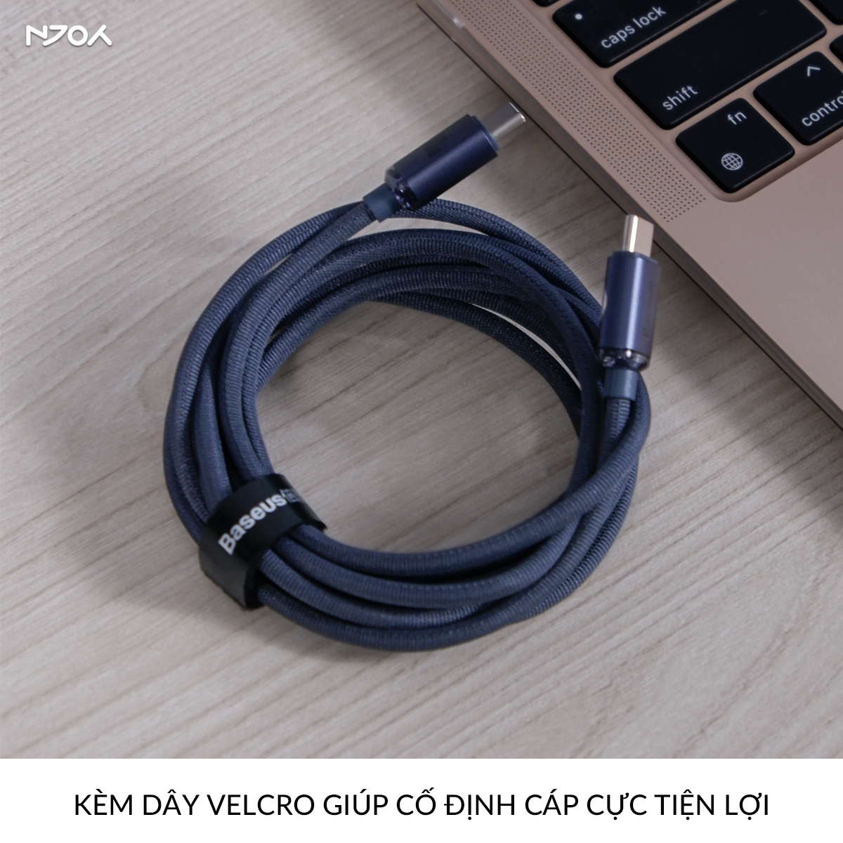 Cáp Sạc Nhanh Baseus 100W Trong Suốt Dây Dù Bện Chống Đứt Gãy Cho iPhone 16 Pro Max 15
