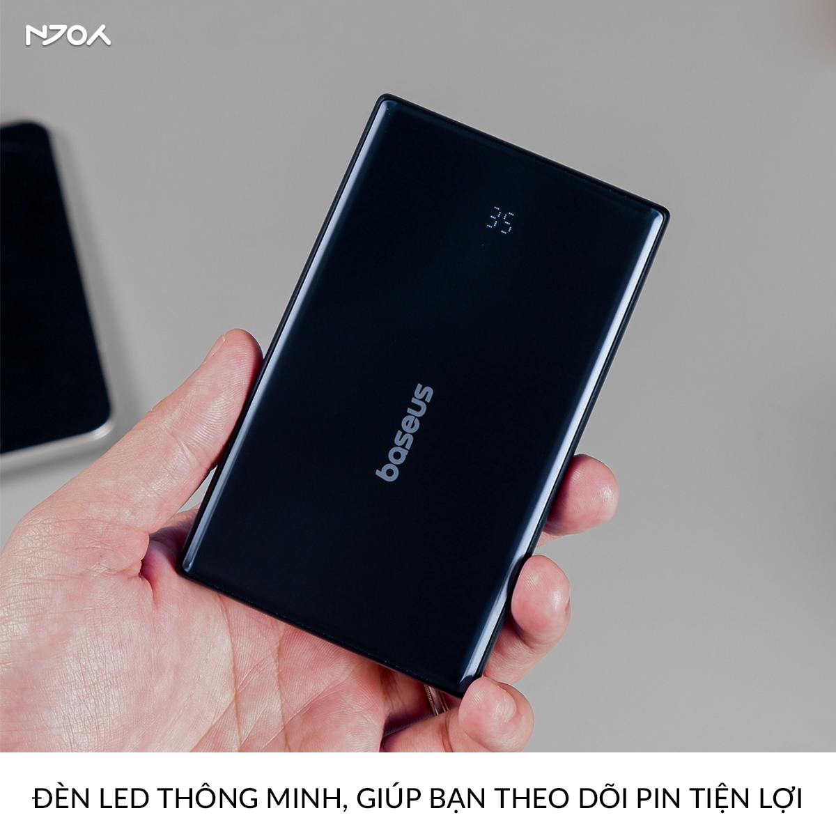 Sạc Dự Phòng Baseus 10000mAh Siêu Mỏng QC PD 20W Cho iPhone 16 Pro Max Samsung