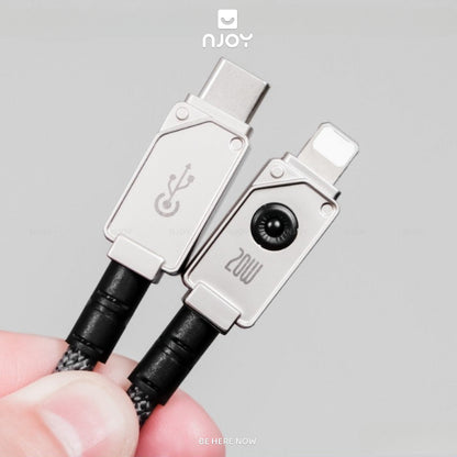 Cáp Sạc Nhanh Baseus 20W Có Đèn Led Dây Bện Chống Đứt Gãy Dài 1m 2m Cho iPhone 11 12 13 14 Pro Max