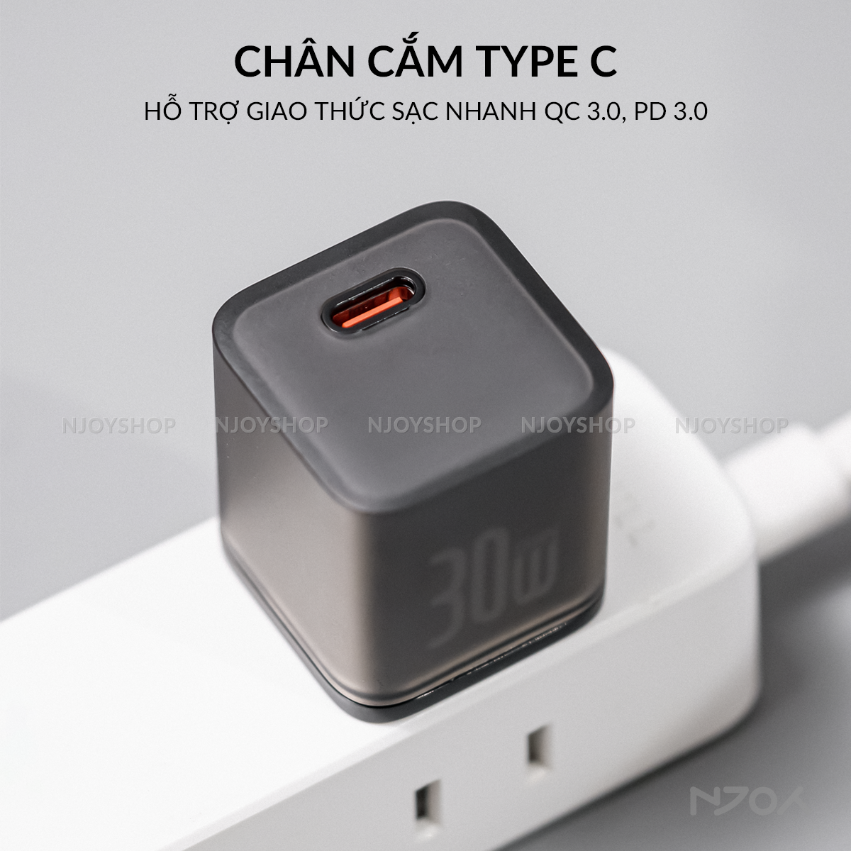 Củ Sạc 30W Baseus GaN5s Nhỏ Gọn Cổng Type C Hỗ Trợ QC PD 3.0 Cho Điện Thoại Máy Tính Bảng