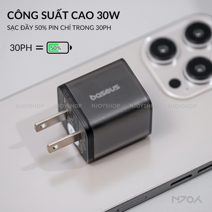 Củ Sạc 30W Baseus GaN5s Nhỏ Gọn Cổng Type C Hỗ Trợ QC PD 3.0 Cho Điện Thoại Máy Tính Bảng
