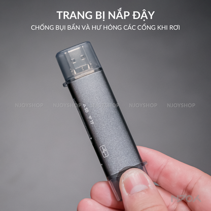 Đầu Đọc Thẻ Nhớ SD TF Đa Năng Cổng Type C USB Tốc Độ Cao Cho Laptop Điện Thoại Máy Tính Bảng