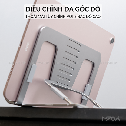 Giá Đỡ Máy Tính Bảng Để Bàn Boneruy Chất Liệu Nhôm Mỏng Nhẹ Gấp Gọn Cho Máy Tính Bảng iPad Njoyshop