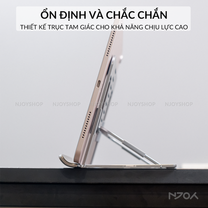 Giá Đỡ Máy Tính Bảng Để Bàn Boneruy Chất Liệu Nhôm Mỏng Nhẹ Gấp Gọn Cho Máy Tính Bảng iPad Njoyshop