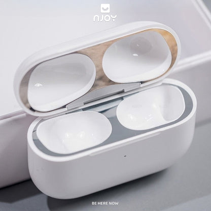 Miếng Dán Kim Loại Ahastyle Cao Cấp Chống Bụi Bảo Vệ Hộp Sạc Tai Nghe Airpods Pro 2 3 4