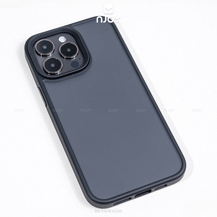Ốp Nhám Viền Màu Chống Vân Tay Likgus Nút Kim Loại Cho iPhone 17 Pro Max 16 15 14 13 12 11