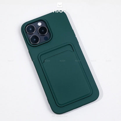 Ốp Đựng Thẻ Card Nhựa Dẻo Nhiều Màu Cho Điện Thoại iPhone 17 Pro Max 16 15 14 13 12 Njoyshop