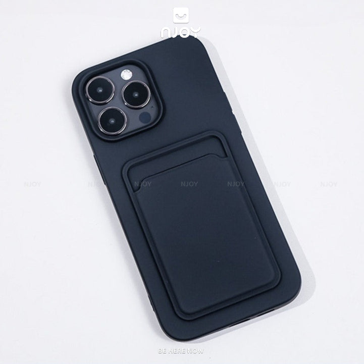 Ốp Đựng Thẻ Card Nhựa Dẻo Nhiều Màu Cho Điện Thoại iPhone 17 Pro Max 16 15 14 13 12 Njoyshop