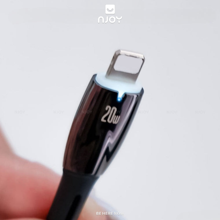 Cáp Sạc Nhanh 20W Baseus Có Đèn Led Type C to Lightning Cho iPhone
