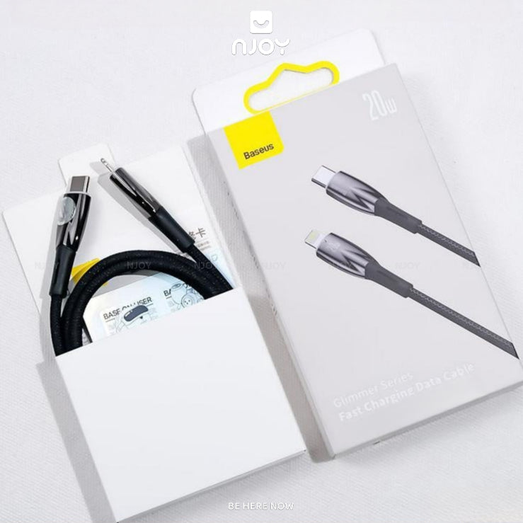 Cáp Sạc Nhanh 20W Baseus Có Đèn Led Type C to Lightning Cho iPhone