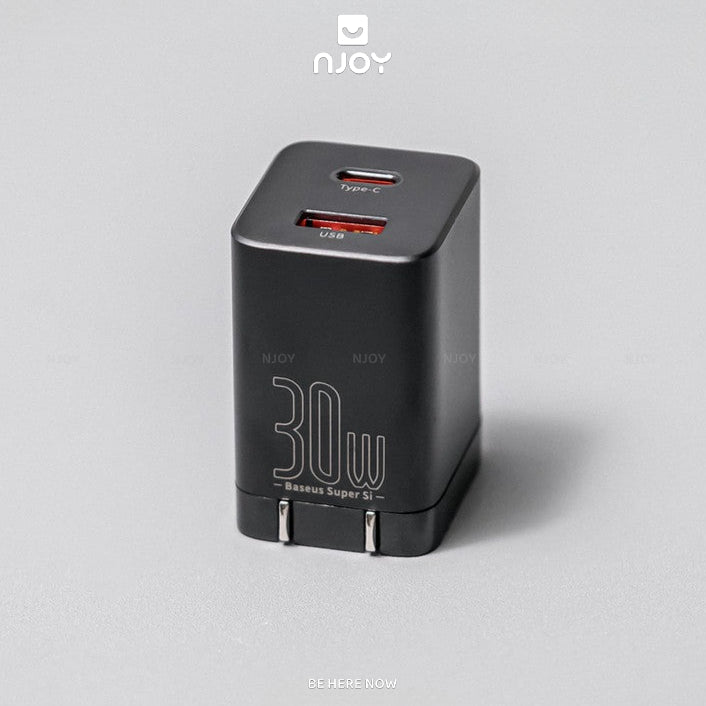 Củ Sạc Nhanh 30w Baseus 2 Cổng USB A & Type C QC 3.0 PD 3.0 Cho Điện Thoại Máy Tính Bảng Njoyshop