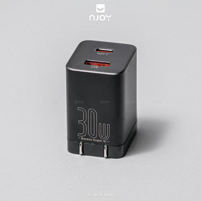 Củ Sạc Nhanh 30w Baseus 2 Cổng USB A & Type C QC 3.0 PD 3.0 Cho Điện Thoại Máy Tính Bảng Njoyshop