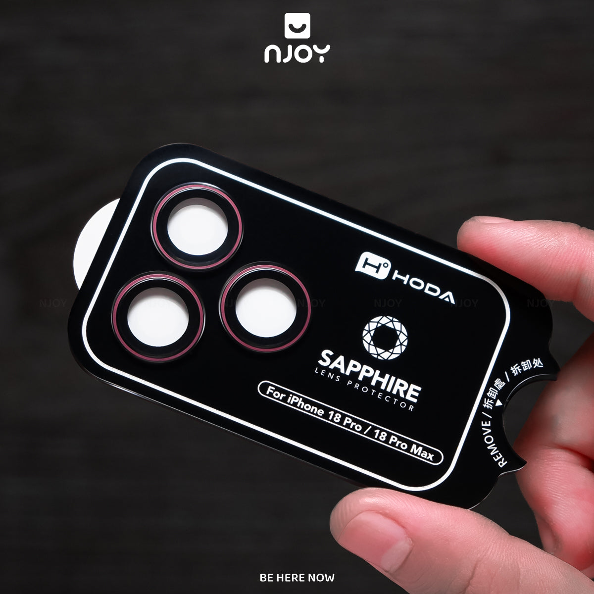 Vòng Bảo Vệ Camera Hoda Sapphire Độ Cứng 9 Mohs Khung Hợp Kim Titan Cho Điện Thoại iPhone 18 Pro Max
