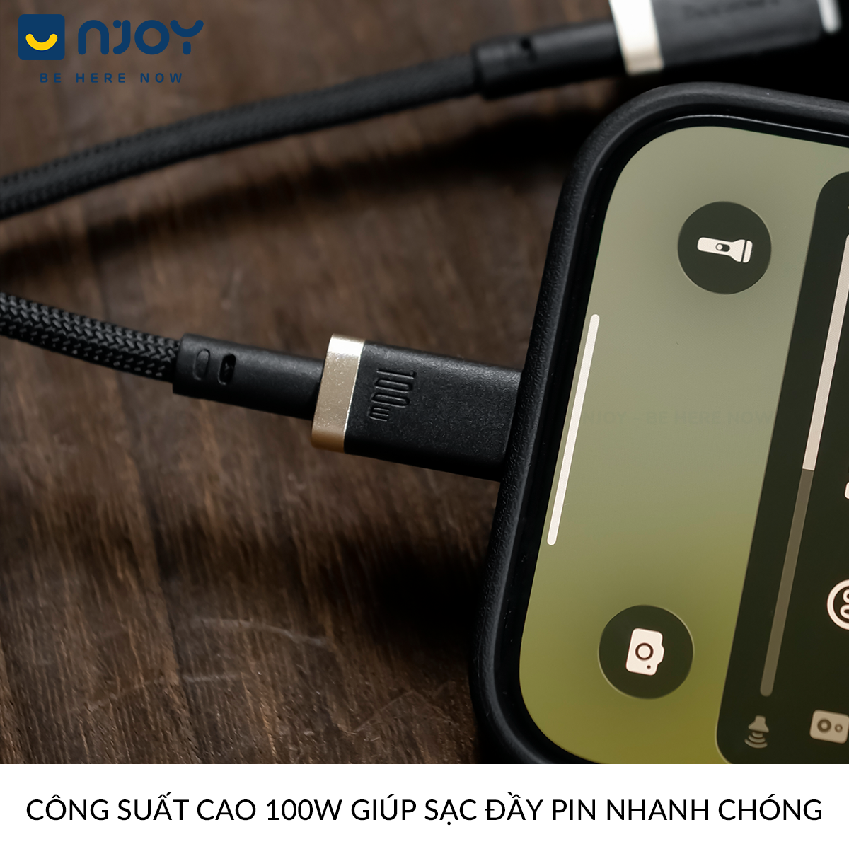 Cáp Sạc Nhanh Baseus Dura 100W Hợp Kim Nhôm Cao Cấp Cho Điện Thoại iPhone Macbook iPad