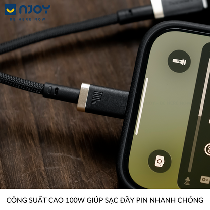 Cáp Sạc Nhanh Baseus Dura 100W Hợp Kim Nhôm Cao Cấp Cho Điện Thoại iPhone Macbook iPad