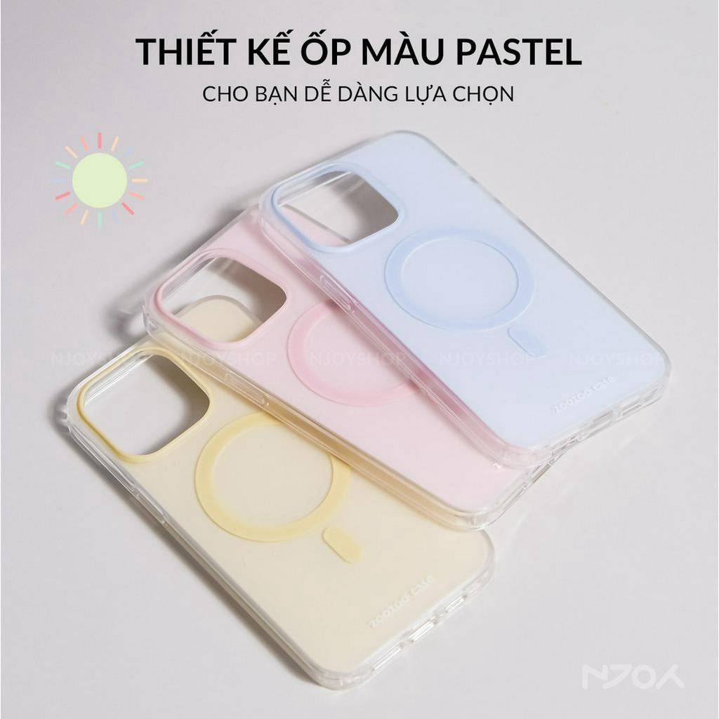 Ốp Magsafe Lưng Nhám Chống Bẩn Màu Pastel Cho iPhone 17 Pro Max 16 15 14 13 12