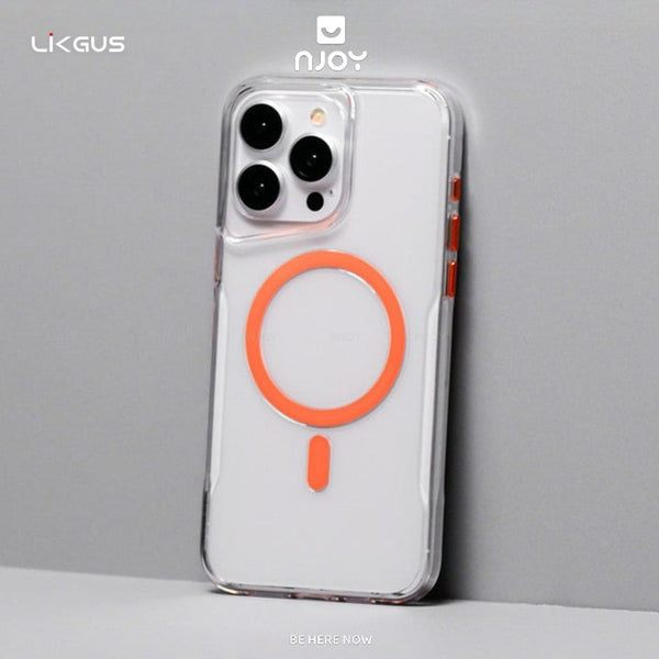 Ốp Magsafe Trong PC Cứng Likgus Vòng 3D Nút Kim Loại Cho iPhone 16 Pro Max 15 14