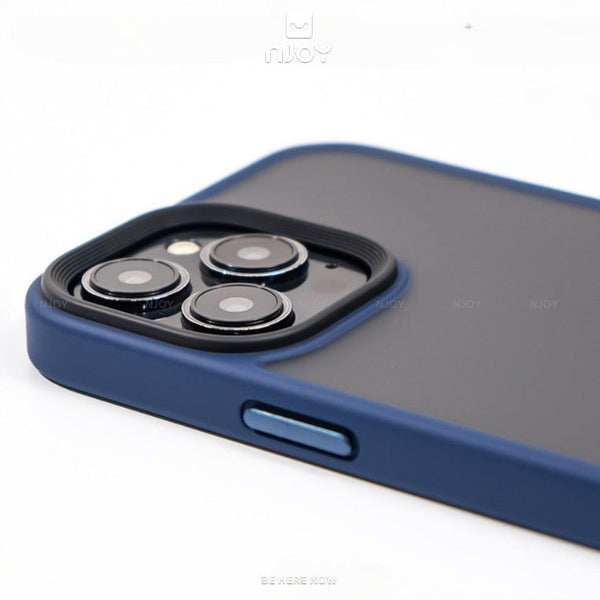 Ốp Nhám Viền Màu Chống Vân Tay Nút Kim Loại Cho iPhone 17 Pro Max 16 15 14 13 12 11
