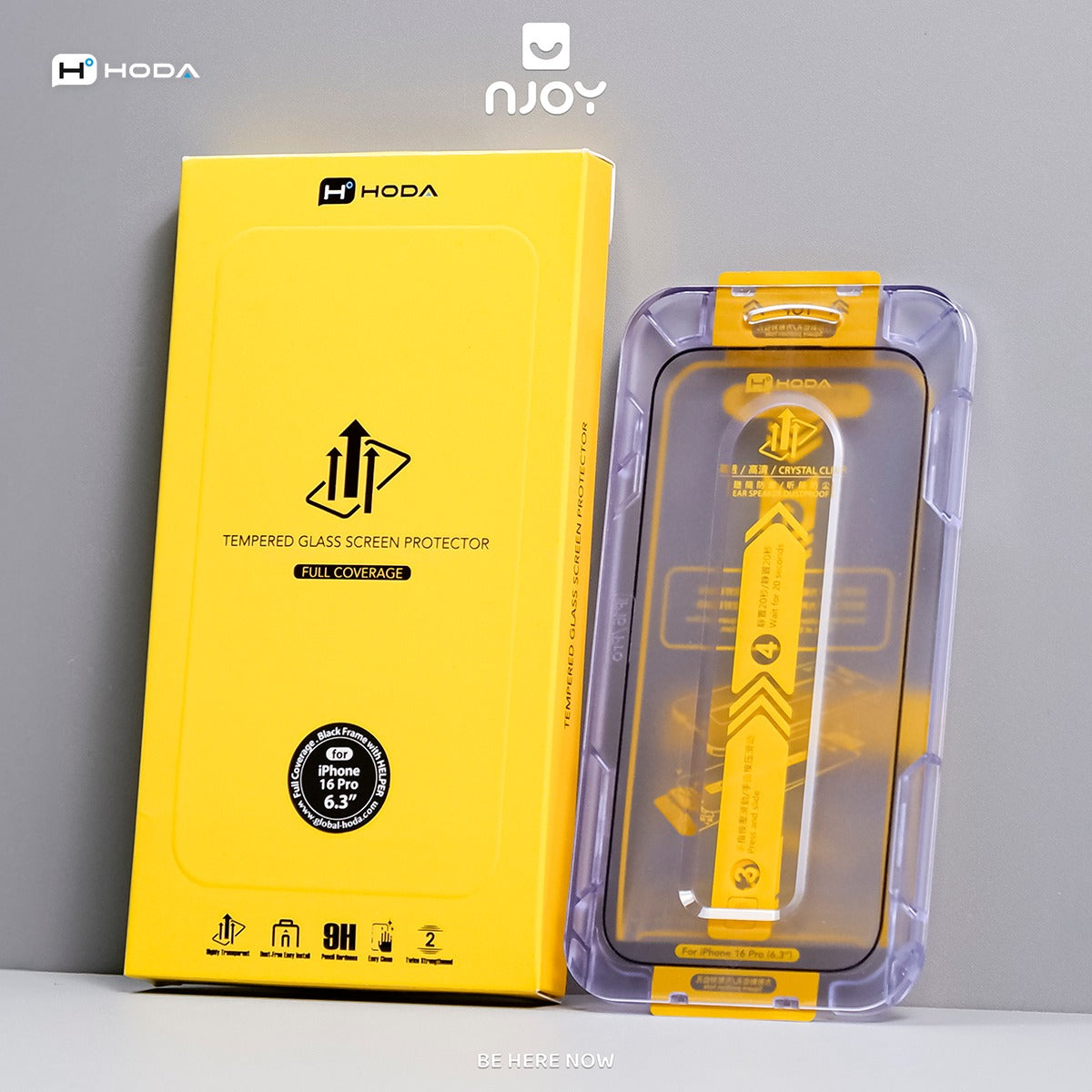 Kính Cường Lực Hoda Trong Suốt 2.5D Khung Tự Dán Cho iPhone 18 Pro Max 17 16 15 14