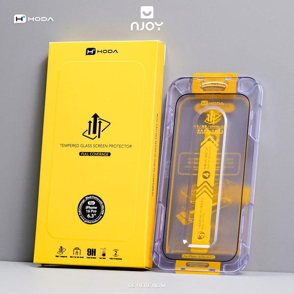 Kính Cường Lực Hoda Trong Suốt 2.5D Khung Tự Dán Cho iPhone 18 Pro Max 17 16 15 14