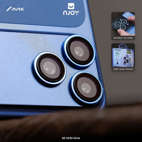 Vòng Cường Lực Camera Anank AR Có Khung Tự Dán Chống Trầy Xước Cho iPhone 18 17 Air 16 Plus 15 Plus 14