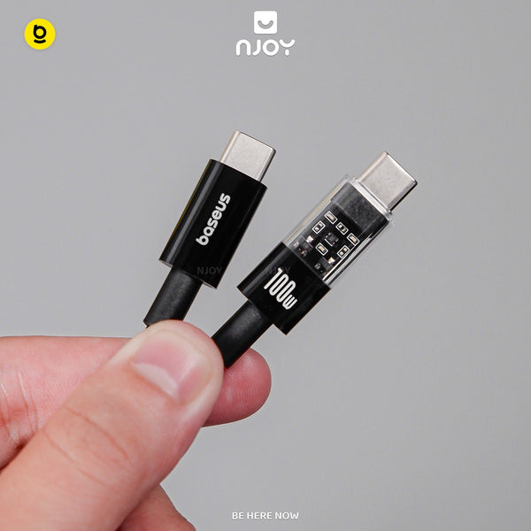 Cáp Sạc Nhanh Baseus Lucent 100W Trong Suốt Cho iPhone 17 Pro Max 16 15 iPad Laptop Airpods