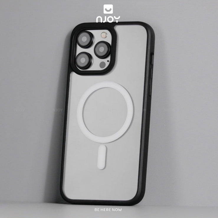 Ốp Trong Suốt Viền Màu Hỗ Trợ Sạc Không Dây Từ Tính Cho iPhone 16 Pro Max 15 14 13 12