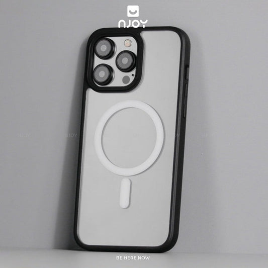 Ốp Trong Suốt Viền Màu Hỗ Trợ Sạc Không Dây Từ Tính Cho iPhone 16 Pro Max 15 14 13 12