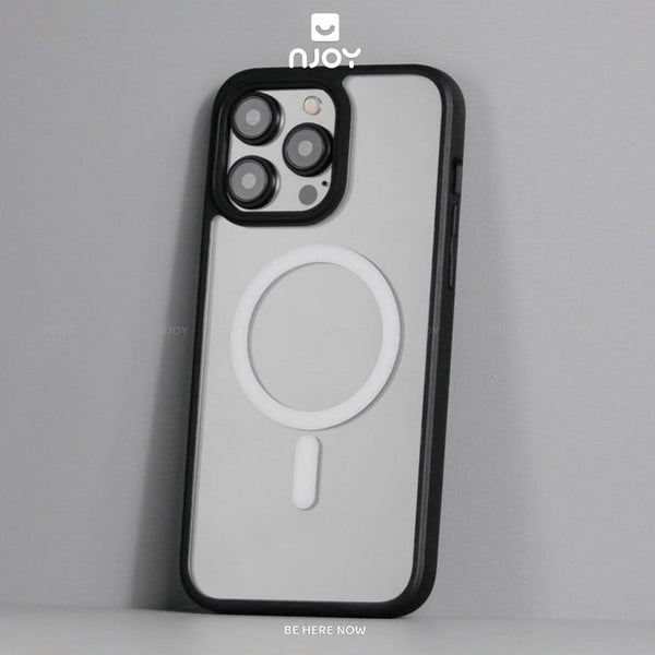Ốp Trong Suốt Viền Màu Hỗ Trợ Sạc Không Dây Từ Tính Cho iPhone 16 Pro Max 15 14 13 12