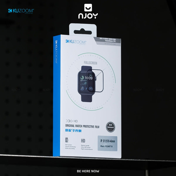 Miếng Dán Cường Lực Kuzoom 3D Viền Dẻo Chống Trầy Xước Cho Apple Watch 41mm 40mm 44mm 45mm 38mm 42mm