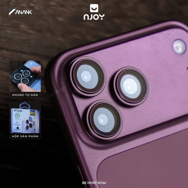 Bộ Vòng Cường Lực Bảo Vệ Camera Anank AR Chống Trầy Xước Màu Nguyên Bản Cho iPhone 13 14 15 16 17 18 Pro Max Njoyshop