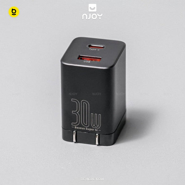 Củ Sạc Nhanh 30w Baseus 2 Cổng USB A & Type C QC 3.0 PD 3.0 Cho Điện Thoại Máy Tính Bảng Njoyshop