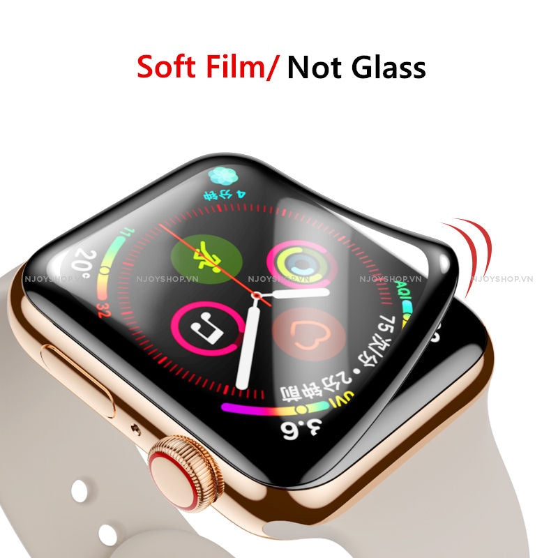Kính Cường Lực Viền Dẻo Ôm Sát Full Màn Cho Apple Watch 38mm 40mm 42mm 44mm 41mm 45mm