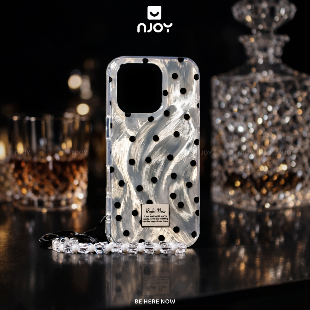 Ốp Lưng Chấm Bi Tráng Gương Kèm Dây Đeo Sang Trọng Cho Điện Thoại iPhone 18 Pro Max 17 16 15 14 13