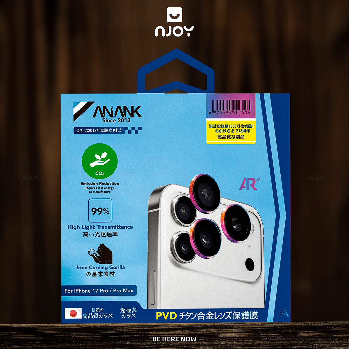 Bộ Vòng Cường Lực Bảo Vệ Camera Anank AR Chống Trầy Xước Màu Nguyên Bản Cho iPhone 13 14 15 16 17 18 Pro Max Njoyshop