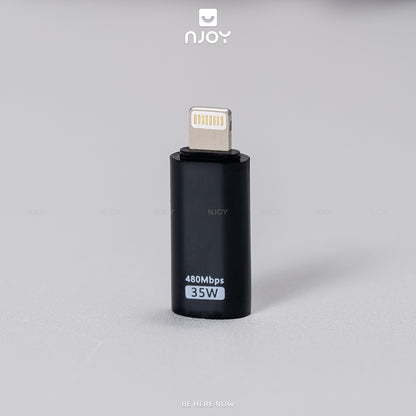 Đầu Chuyển Type-C to Lightning 35W Njoy Màn Hình Led Cho Điện Thoại iPhone 16 Pro Max 15 14 13 12 11
