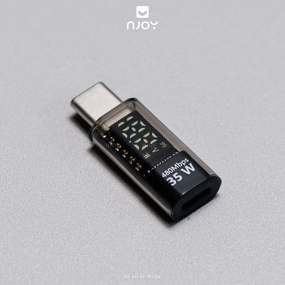 Đầu Chuyển Type-C Sang Cổng Lightning 35W Njoy Màn Hình Led Cho iPhone iPad Airpods