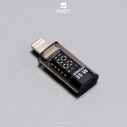 Đầu Chuyển Type-C Sang Cổng Lightning 35W Njoy Màn Hình Led Cho iPhone iPad Airpods