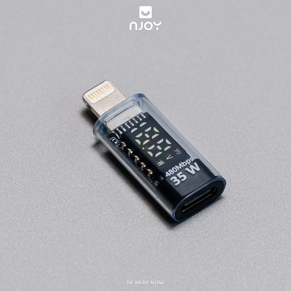 Đầu Chuyển Type-C Sang Cổng Lightning 35W Njoy Màn Hình Led Cho iPhone iPad Airpods