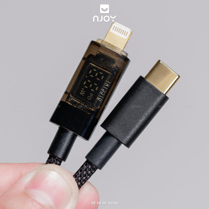 Cáp Sạc Nhanh Type C To Type C Trong Suốt Đèn Led Cho iPhone MacBook Laptop