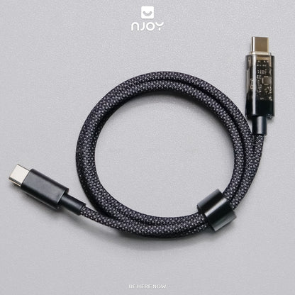 Cáp Sạc Nhanh Type C To Type C Trong Suốt Đèn Led Cho iPhone MacBook Laptop