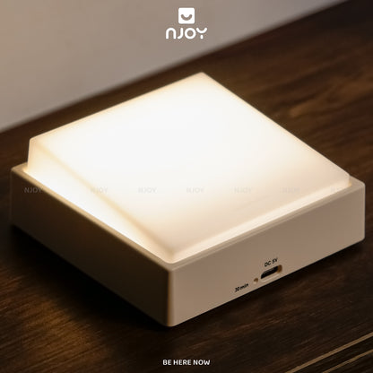 Đèn Ngủ Decor Tối Giản Để Bàn Hẹn Giờ Điều Chỉnh Sáng Kèm Miếng Dán Gắn Tường